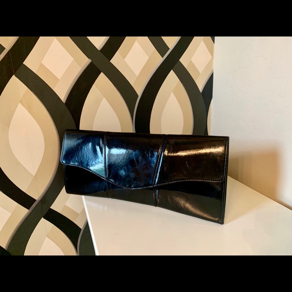Black envelope clutch